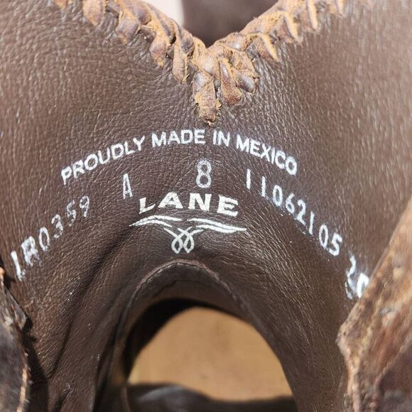Lane Womens Plain Jane Braided Bootie Size 8 Brown Distressed - Picture 11 of 12
